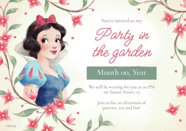 Snow White Invitation presentation template 