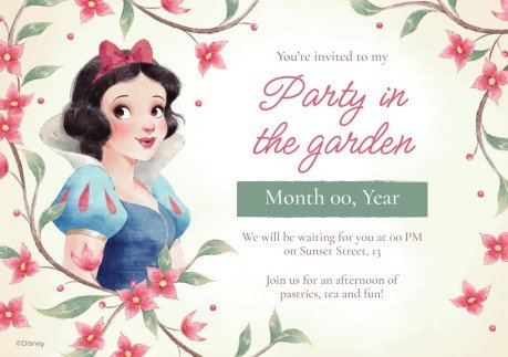 Snow White Invitation presentation template 
