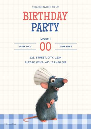 Plantilla de presentación Invitación de cumpleaños gourmet de Ratatouille