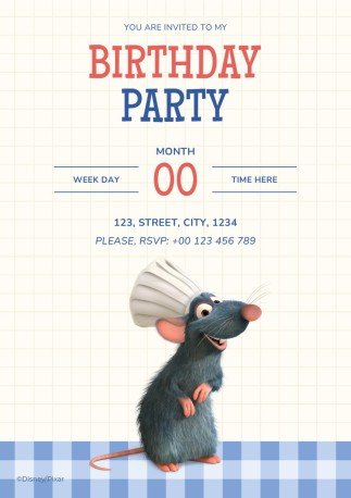 Plantilla de presentación Invitación de cumpleaños gourmet de Ratatouille