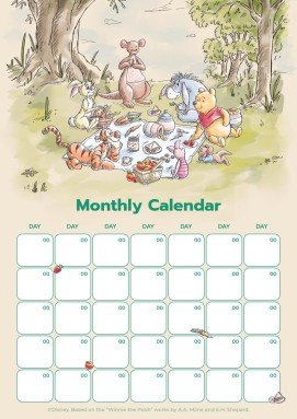 Calendrier d’aventures Winnie l’Ourson Modèles de présentation