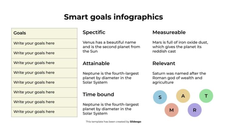 Smart Goals Infographics presentation template 