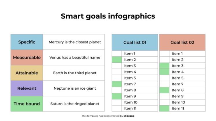 Smart Goals Infographics presentation template 