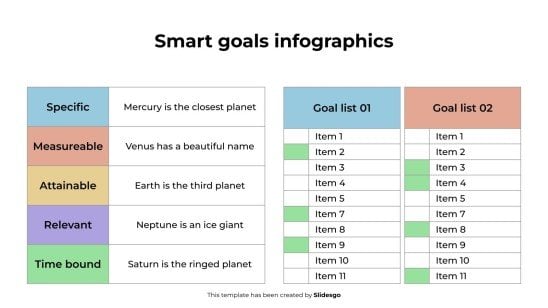 Smart Goals Infographics presentation template 