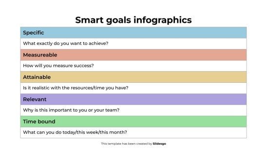 Smart Goals Infographics presentation template 