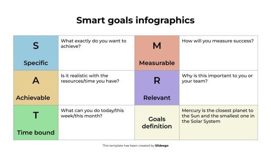 Smart Goals Infographics presentation template 