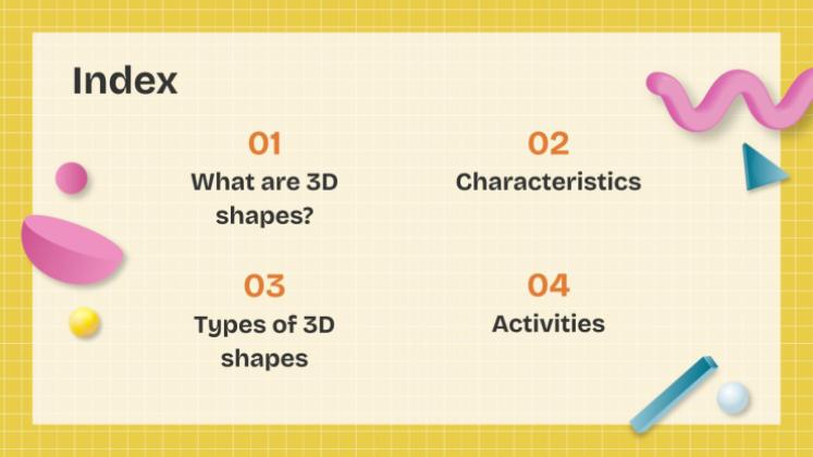 3D Shapes presentation template 