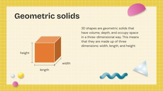 3D Shapes presentation template 