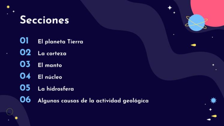 Plantilla de presentación Las capas de la tierra