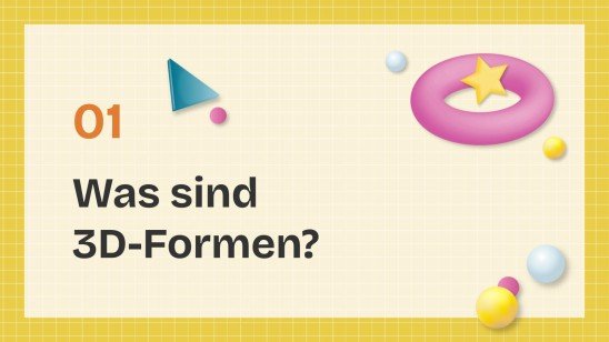 3D-Formen Präsentationsvorlage