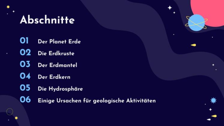 Die Schichten der Erde Präsentationsvorlage