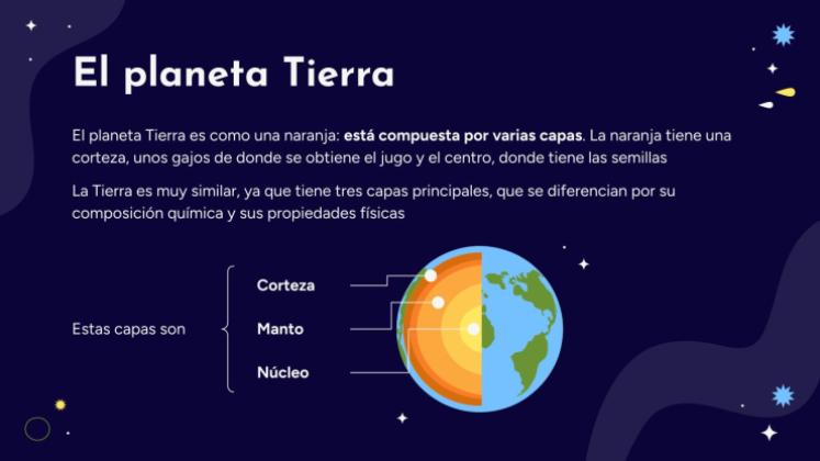 Plantilla de presentación Las capas de la tierra