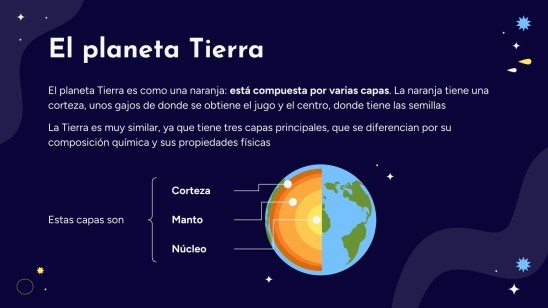 Plantilla de presentación Las capas de la tierra