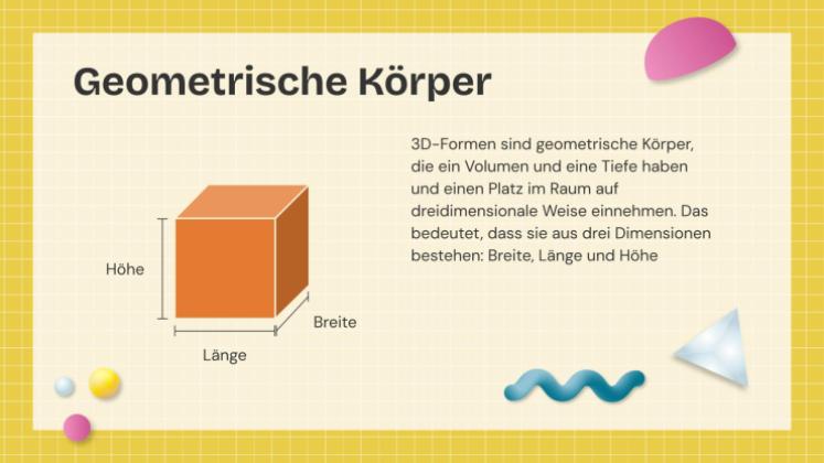 3D-Formen Präsentationsvorlage