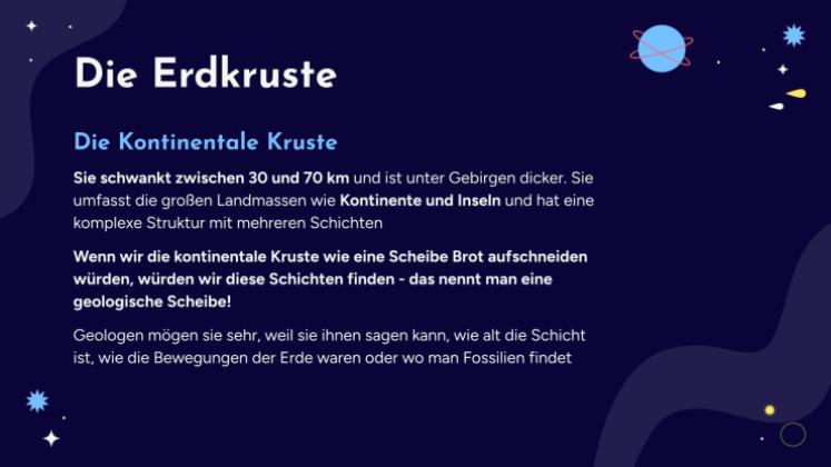 Die Schichten der Erde Präsentationsvorlage