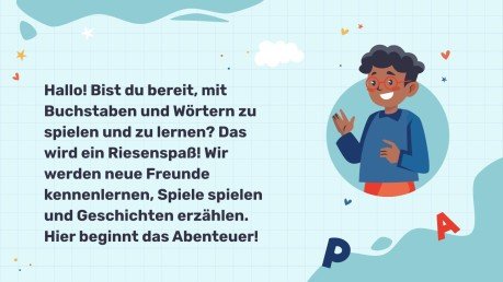 Lass uns mit Buchstaben und Wörtern spielen! Präsentationsvorlage