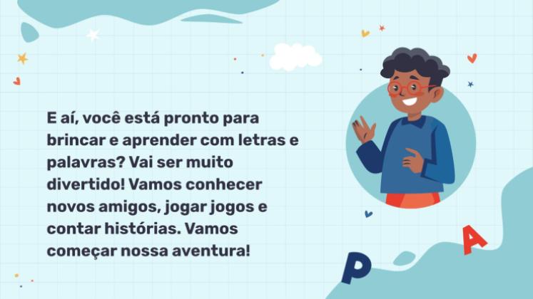 Modelo de apresentação Vamos brincar com letras e palavras!