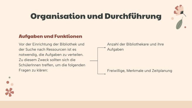 Bibliotheksprojekt Präsentationsvorlage