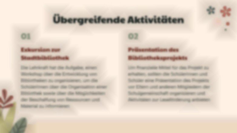 Bibliotheksprojekt Präsentationsvorlage