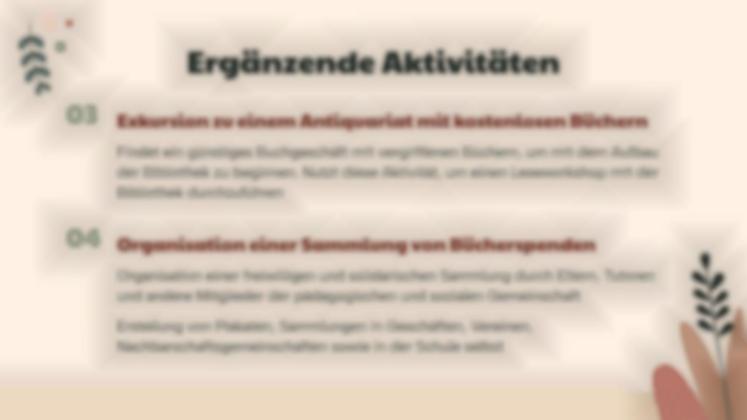 Bibliotheksprojekt Präsentationsvorlage