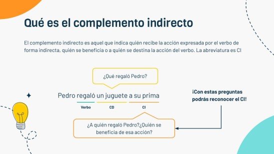 Plantilla de presentación Complemento Indirecto