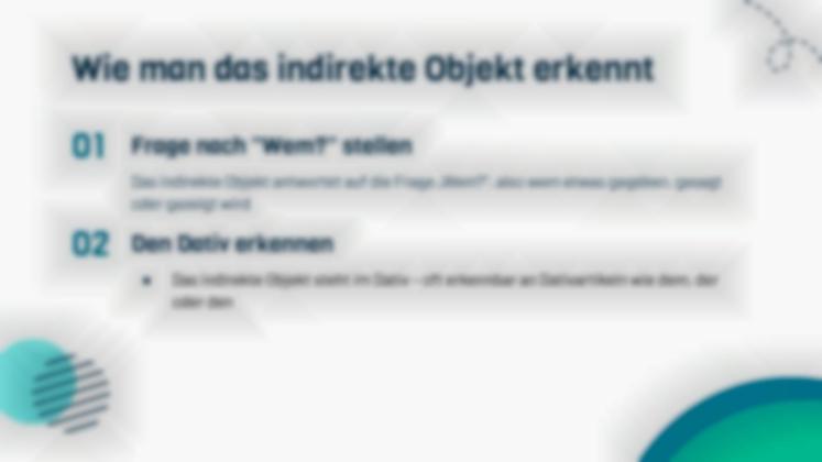 Indirekte Ergänzung Präsentationsvorlage