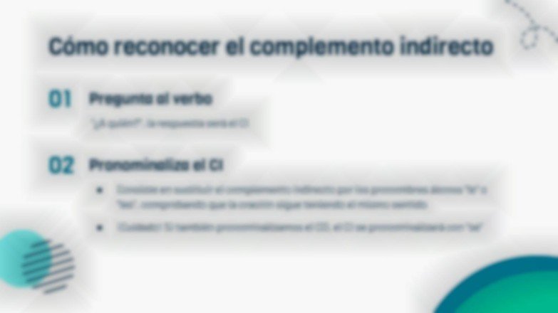 Plantilla de presentación Complemento Indirecto