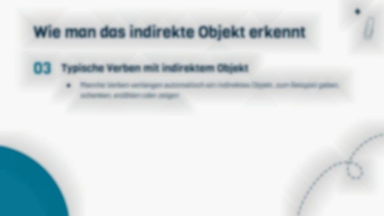 Indirekte Ergänzung Präsentationsvorlage