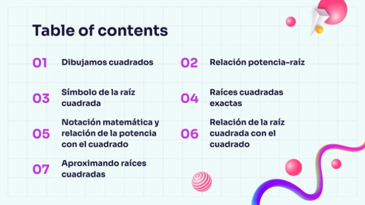 Plantilla de presentación Raíces cuadradas
