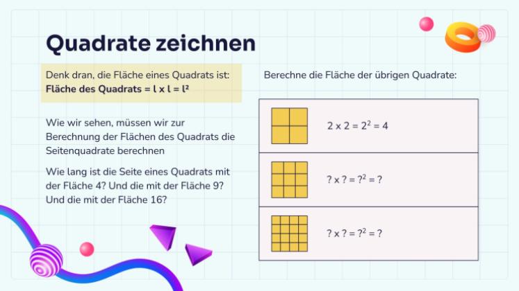 Quadratwurzeln Präsentationsvorlage