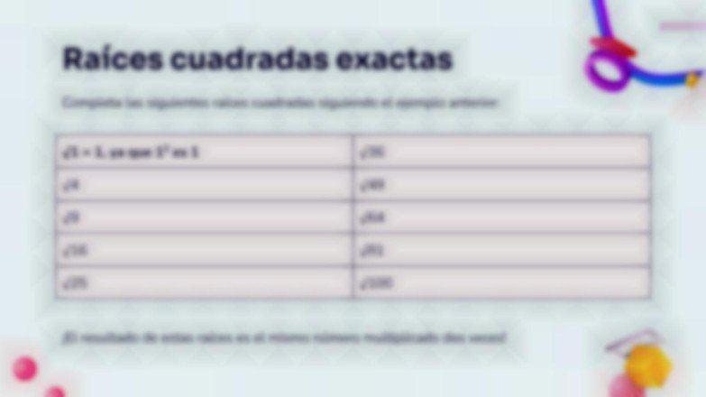 Plantilla de presentación Raíces cuadradas