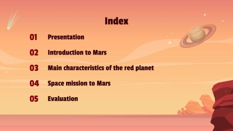 Modelo de apresentação Viagem a Marte