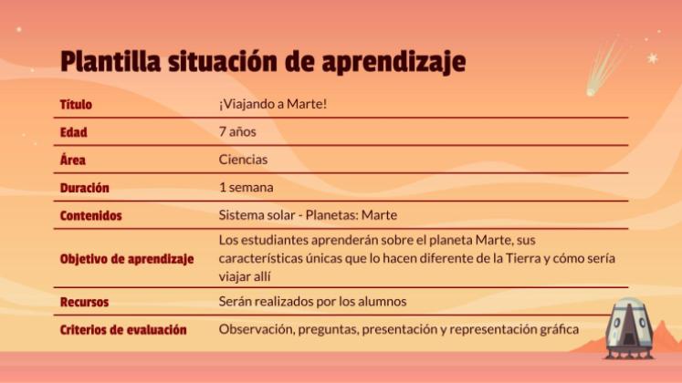 Plantilla de presentación Viaje a Marte