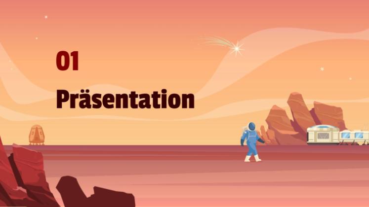 Reise zum Mars Präsentationsvorlage