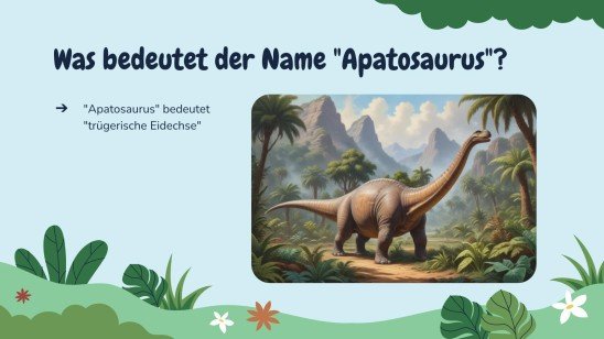 Alles über Apatosaurus Präsentationsvorlage