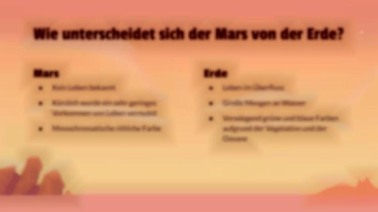 Reise zum Mars Präsentationsvorlage