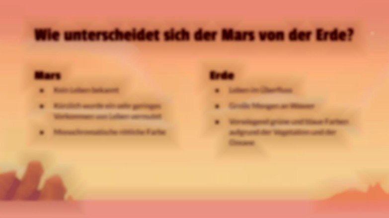 Reise zum Mars Präsentationsvorlage