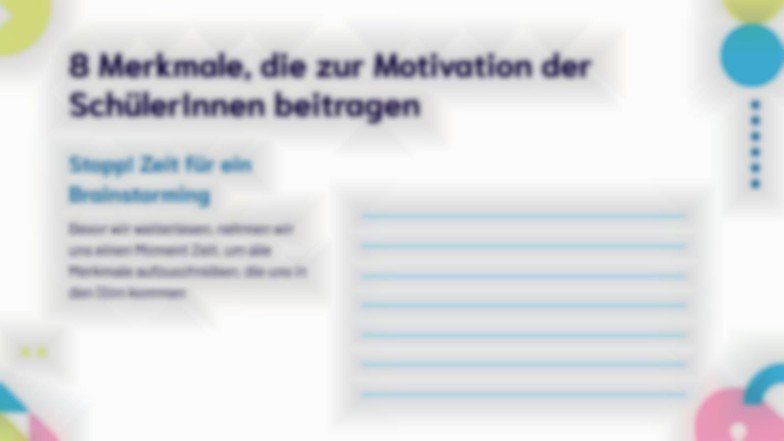 Strategien zur Motivation von Schülern und zur Förderung des Lernens Präsentationsvorlage