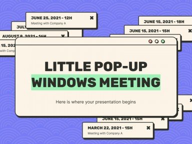 Little Pop-Up Windows Meeting presentation template 