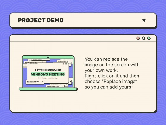 Little Pop-Up Windows Meeting presentation template 