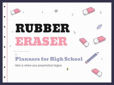 Planificateurs avec des gommes pour le lycée Modèles de présentation