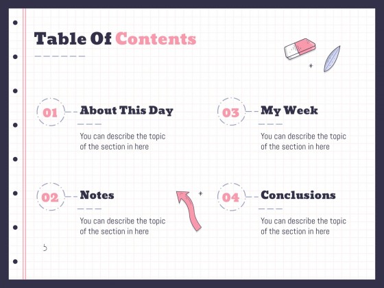 Planificateurs avec des gommes pour le lycée Modèles de présentation