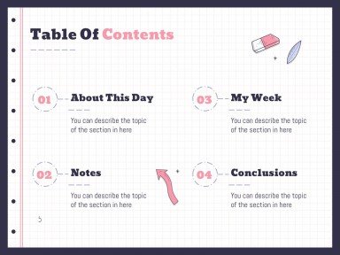 Planificateurs avec des gommes pour le lycée Modèles de présentation