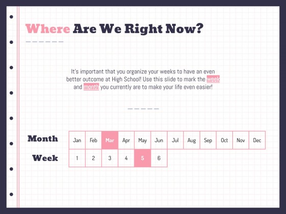 Planificateurs avec des gommes pour le lycée Modèles de présentation