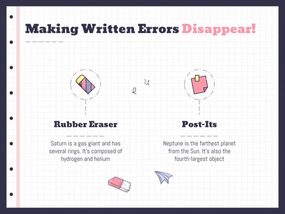 Planificateurs avec des gommes pour le lycée Modèles de présentation