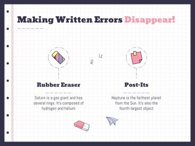 Planificateurs avec des gommes pour le lycée Modèles de présentation