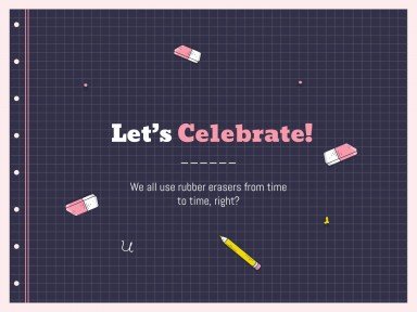 Planificateurs avec des gommes pour le lycée Modèles de présentation