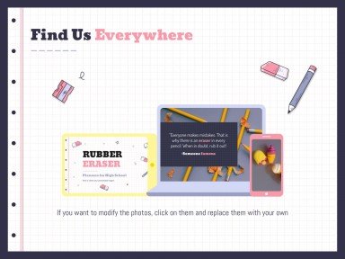 Planificateurs avec des gommes pour le lycée Modèles de présentation