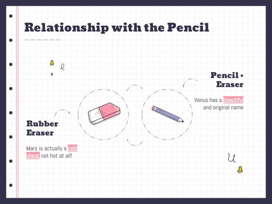 Planificateurs avec des gommes pour le lycée Modèles de présentation