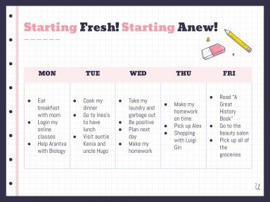 Planificateurs avec des gommes pour le lycée Modèles de présentation